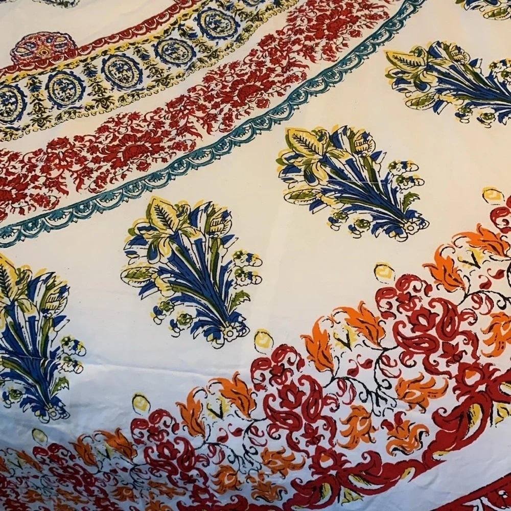 D Studio king  Bedding comforter medallion floral white bohemian cotton‎